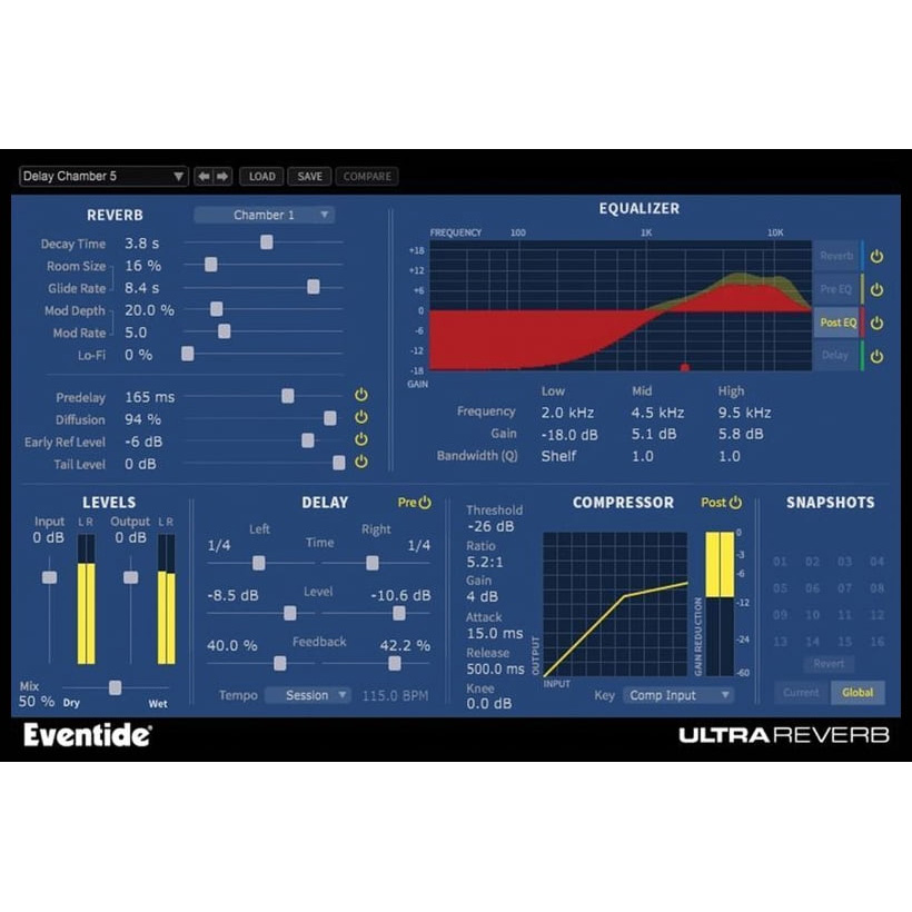 RX 9 Reverb. Slate Digital Reverb. Eventide TIMEFACTOR delay.