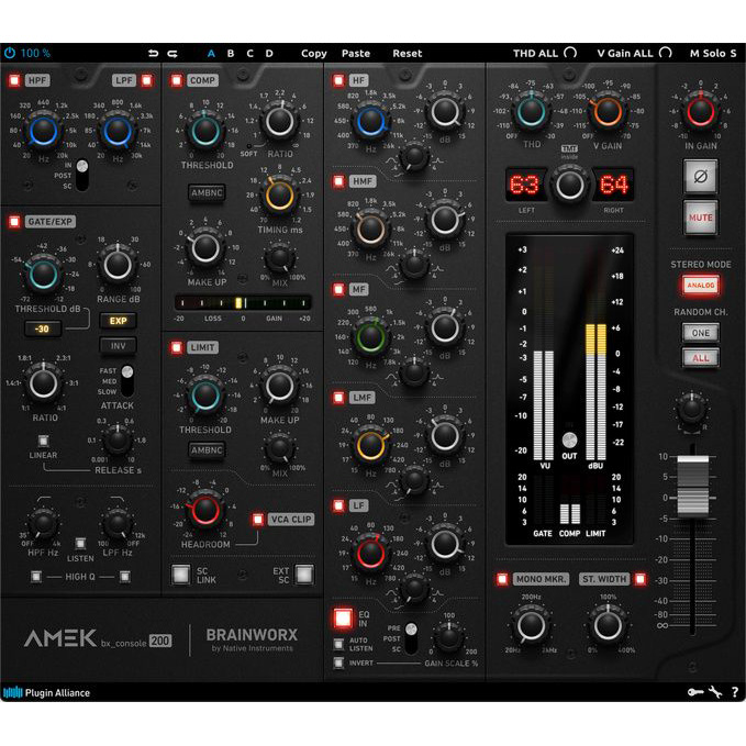 Brainworx bx_console AMEK 200 Цифровые лицензии