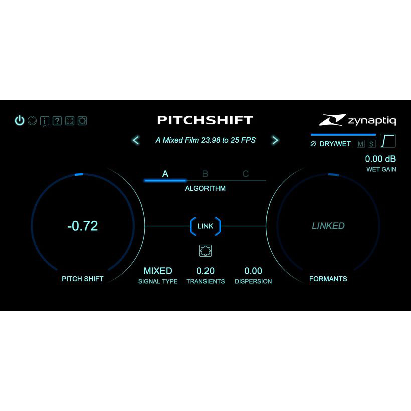 Zynaptiq Pitchshift Цифровые лицензии