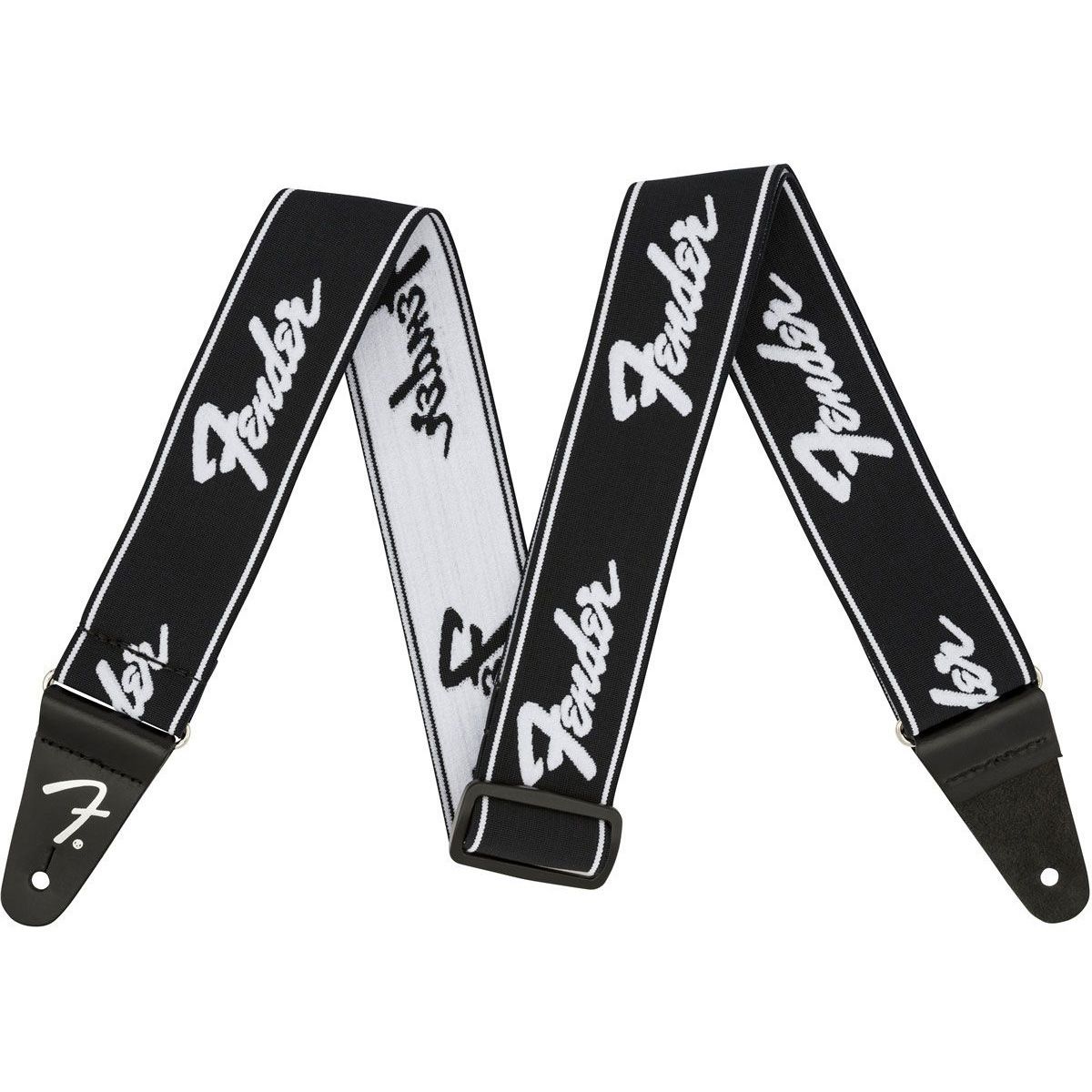 Fender WEIGHLESS Strap RUNNING LOGO B/W Ремни для гитар