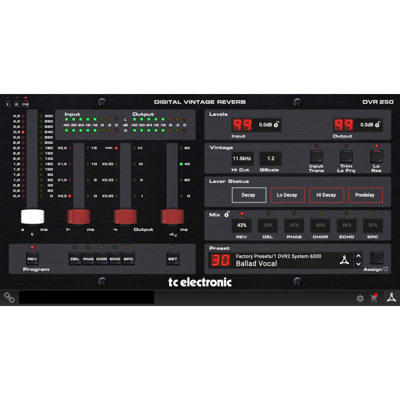tc electronic DVR 250 Digital Vintage Reverb Цифровые лицензии