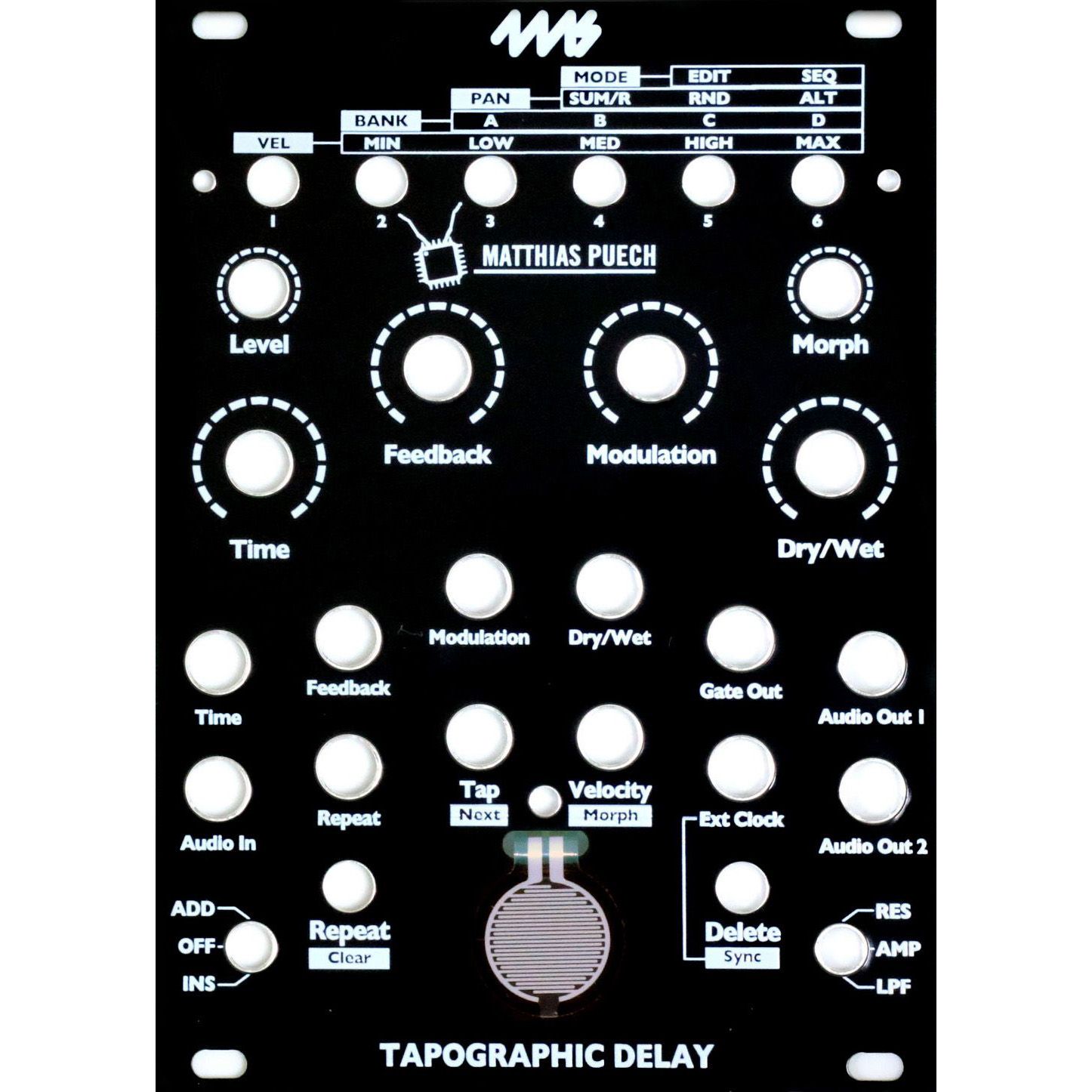 4MS TAPO Black Faceplate 4MS TAPO Black Faceplate Аксессуары для модульных синтезаторов