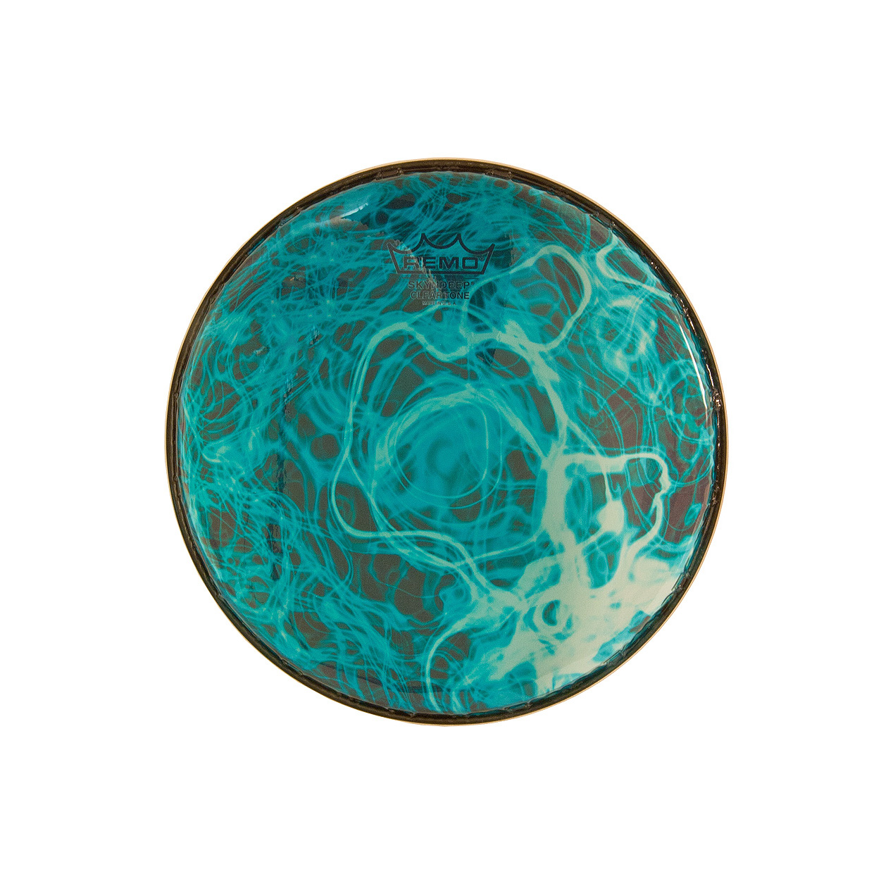 Remo BD-0010-00-SC018 Doumbek Drumhead, R Series, SKYNDEEP® Clear Tone, 10 Diameter, 1/2 Collar, Wide Hoop, Turquoise Mist Graphic Пластики и мембраны для перкуссии