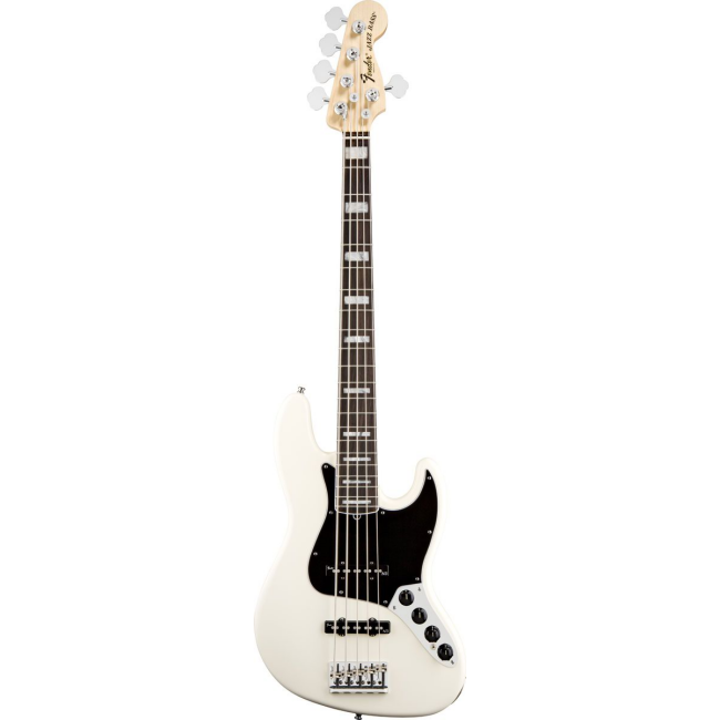 Fender American Deluxe JAZZ BASS V RW Olympik Бас-гитары