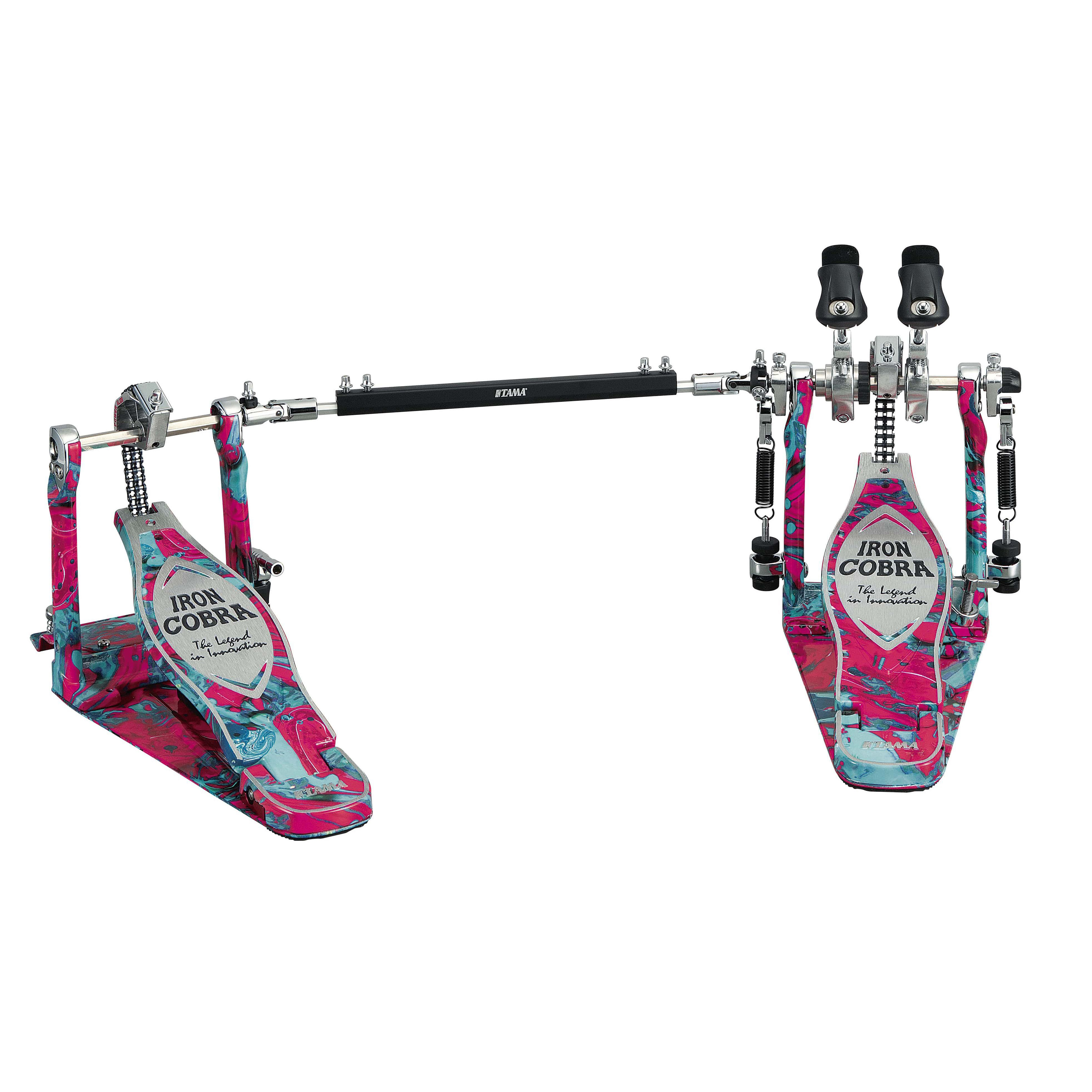 Tama IRON COBRA HP900PWMCS Power Glide Twin Pedal, Coral Swirl Tama IRON COBRA HP900PWMCS Power Glide Twin Pedal, Coral Swirl Педали для ударных инструментов
