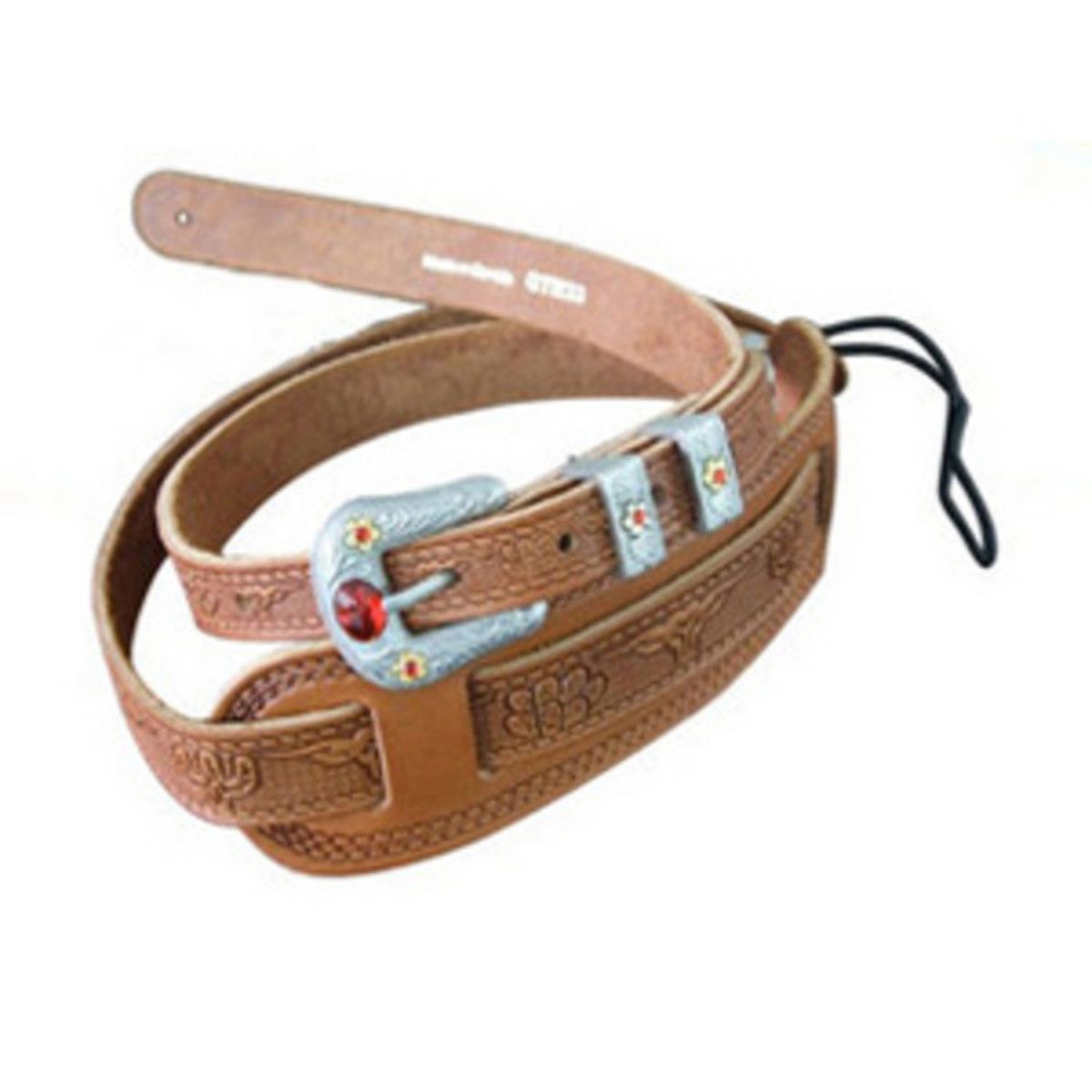 Gretsch Tooled Vintage Leather Guitar Strap, Russet Ремни для гитар