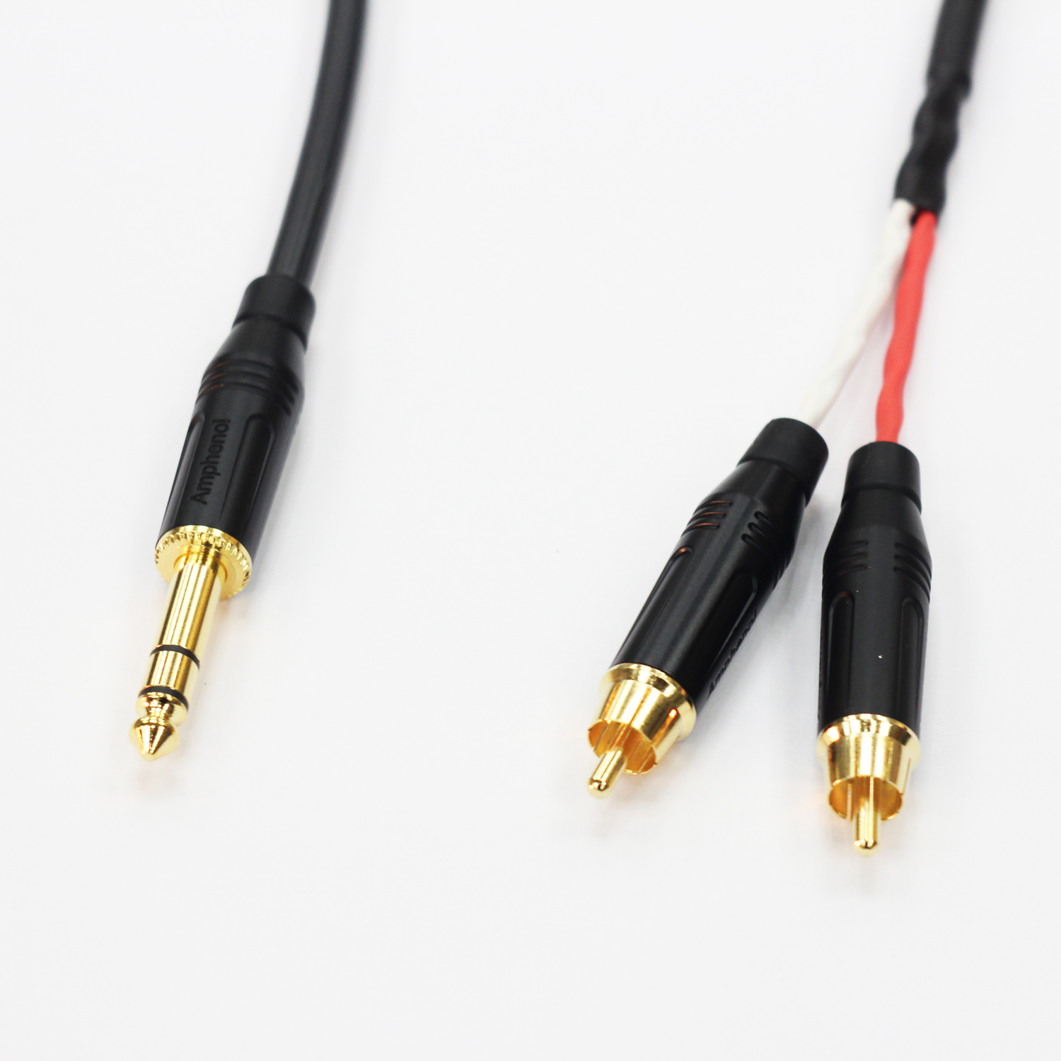 Кабель Jack 6.3 mm TRS - 2 RCA male Amphenol 1m MMAG