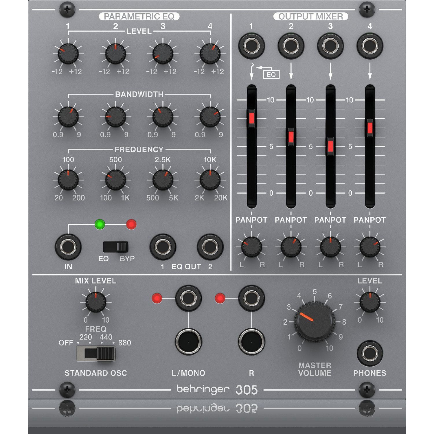 Behringer 305 EQ/MIXER/OUTPUT Behringer 305 EQ/MIXER/OUTPUT Частотная обработка звука