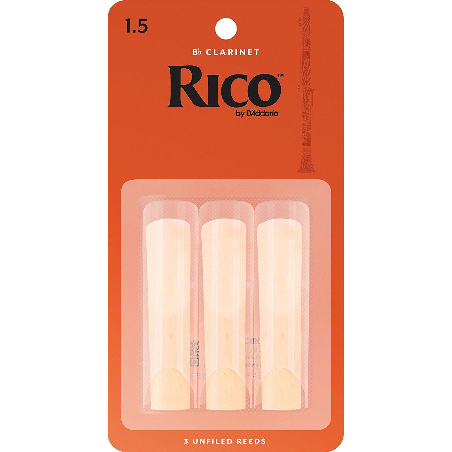 DAddario WOODWINDS RCA0315 RICO, 3 PAK, BB CLAR, 1.5 , 1.5, 3 Аксессуары для кларнетов