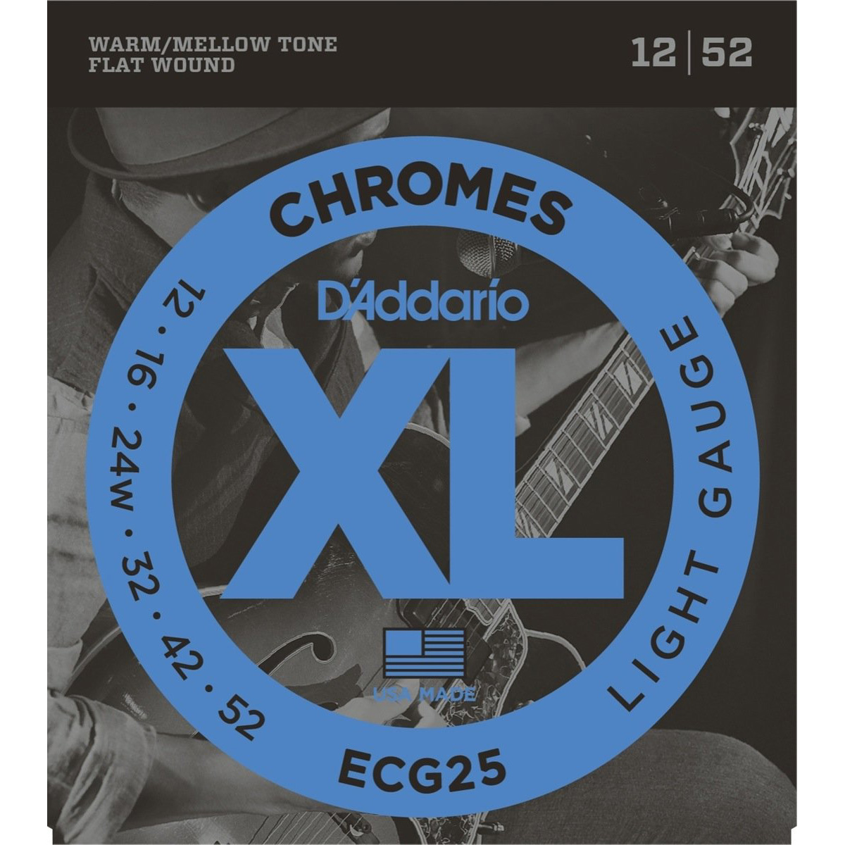 DAddario ECG25 Chromes Flat Wound, Light, 12-52 Cтруны для электрогитар