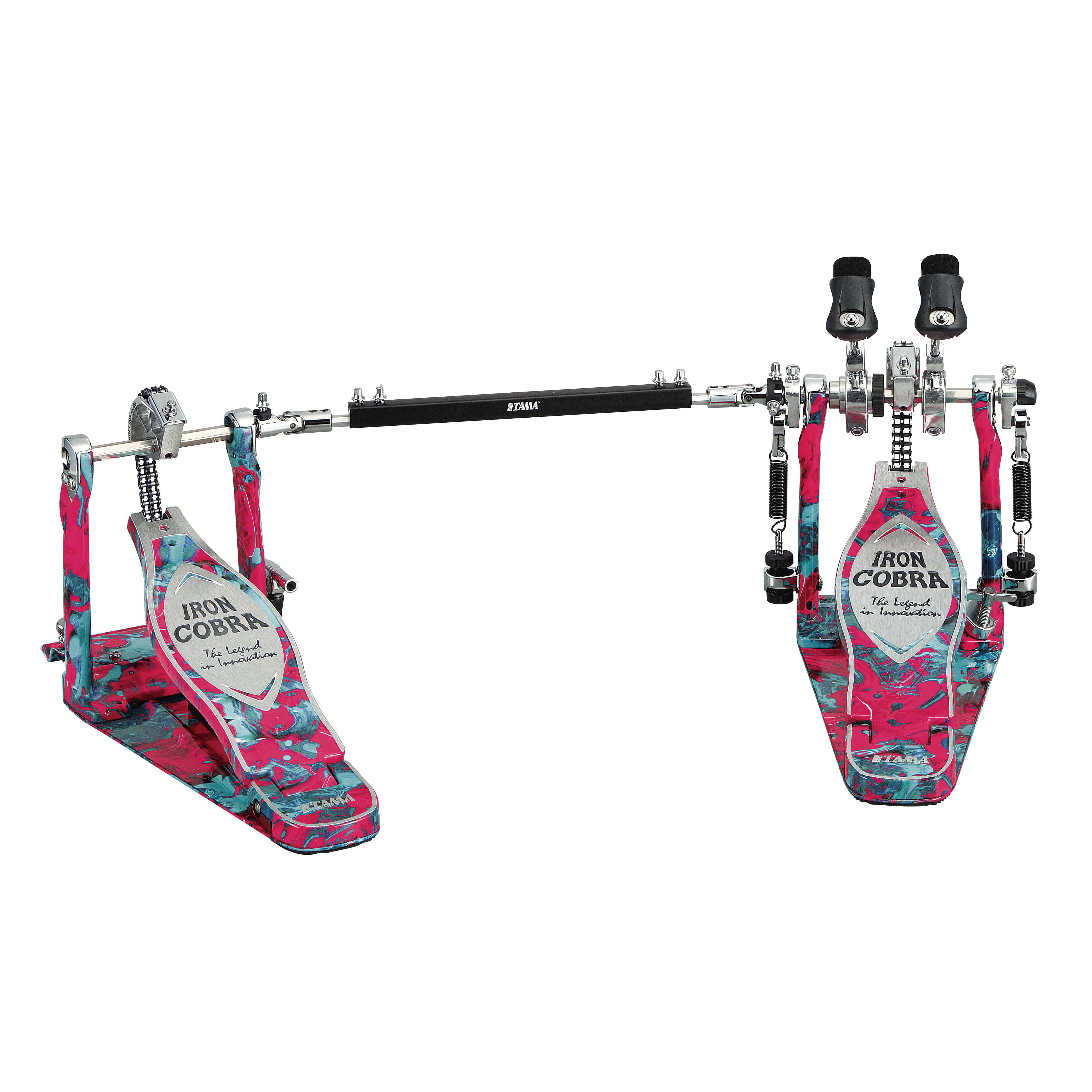 Tama IRON COBRA HP900RWCMS Rolling Glide Twin Pedal, Coral Swirl Tama IRON COBRA HP900RWCMS Rolling Glide Twin Pedal, Coral Swirl Педали для ударных инструментов