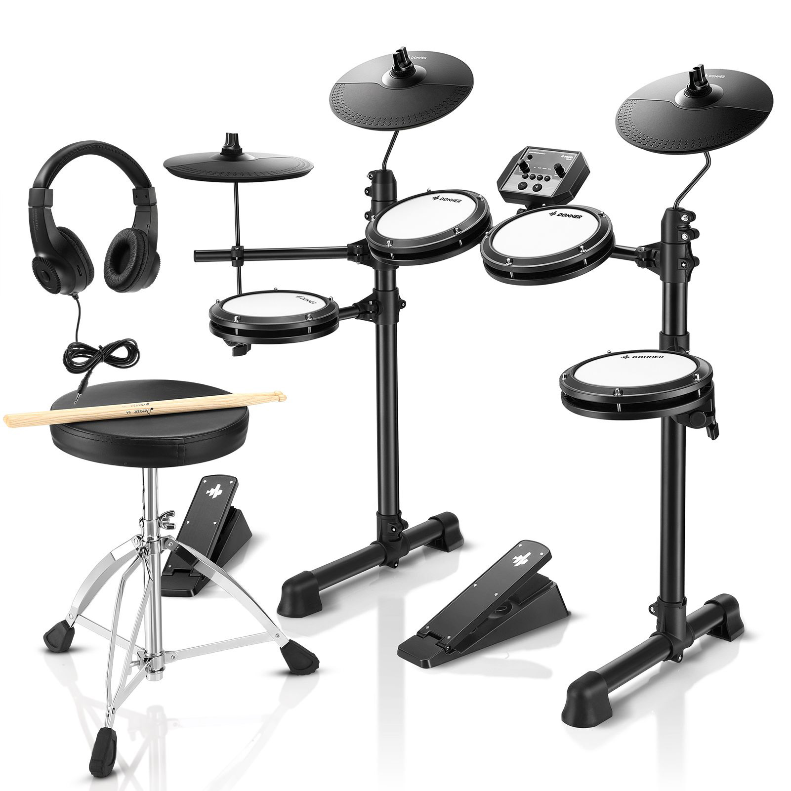 Donner DED-80 4 Drums 3 Cymbals Donner DED-80 4 Drums 3 Cymbals Электронные ударные установки, комплекты