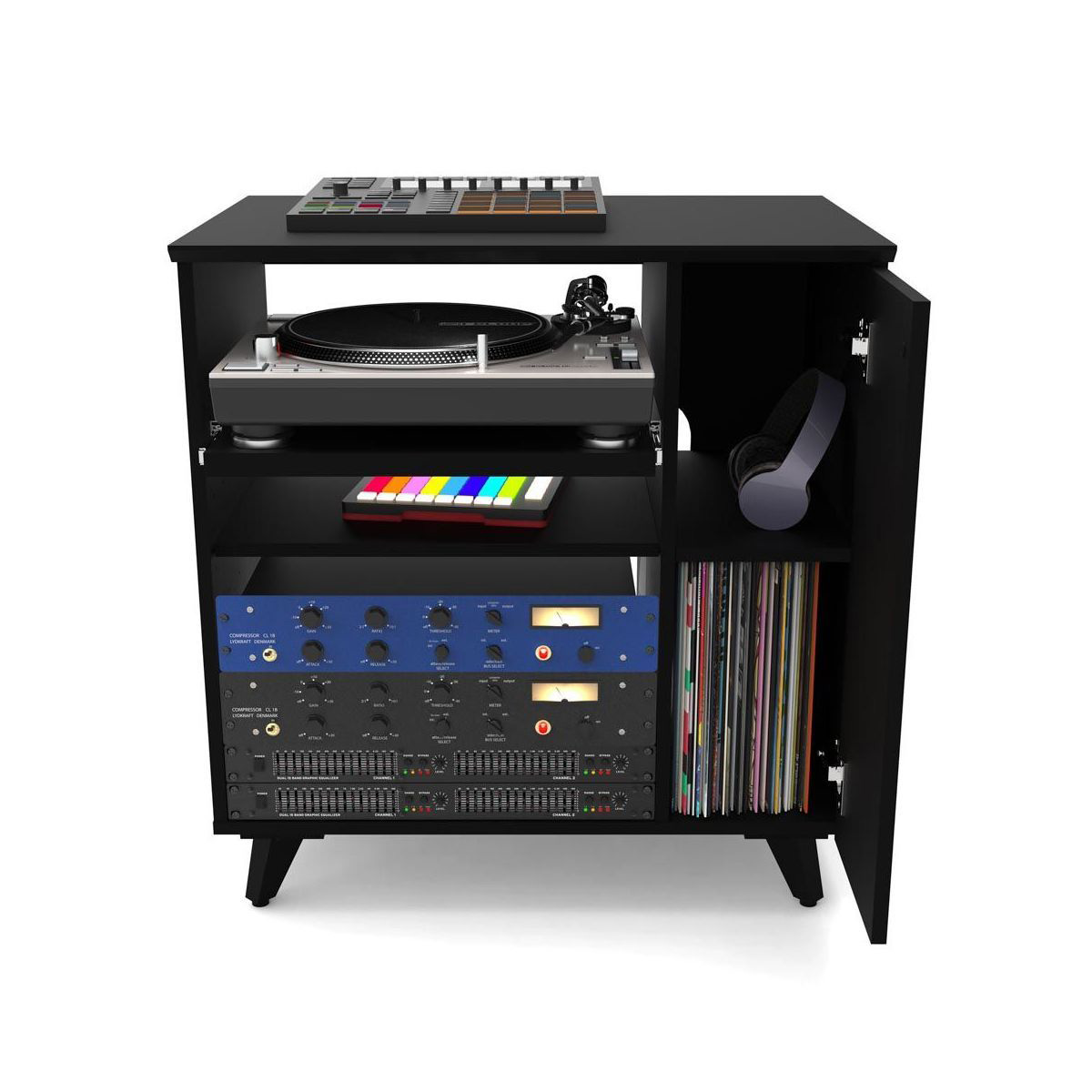 Glorious Modular Side Rack Black Студийная мебель