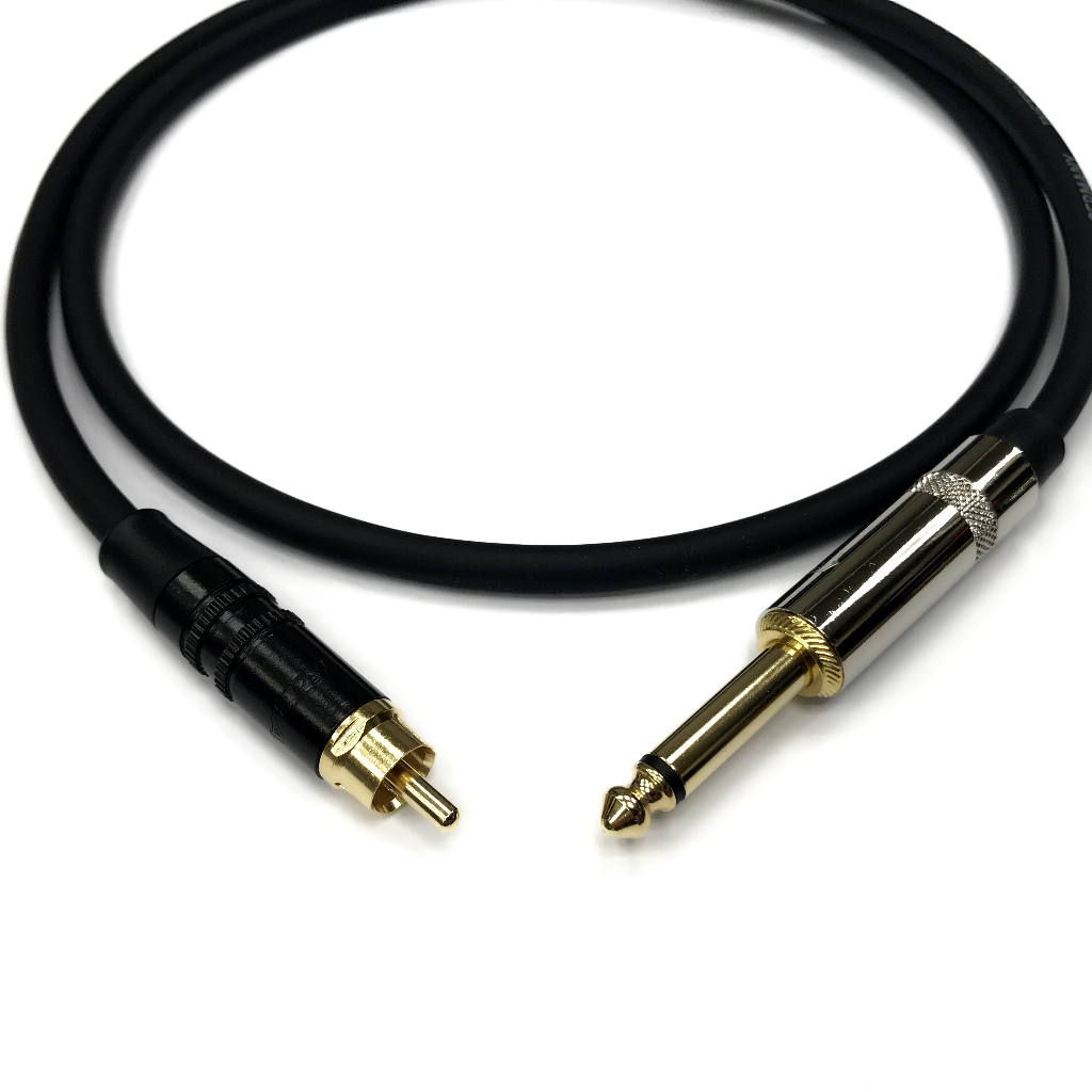 Кабель RCA male - Jack 6.3 mm mono Rean 1m Кабель RCA male - Jack 6.3 mm mono Rean 1m RCA male - Jack 6.3 mm mono