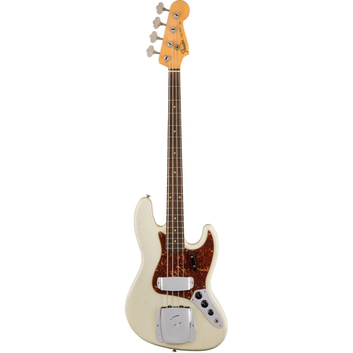 Fender Custom Shop 1962 Journeyman Relic Jazz Bass, Rosewood Fingerboard, Aged Olympic White Бас-гитары