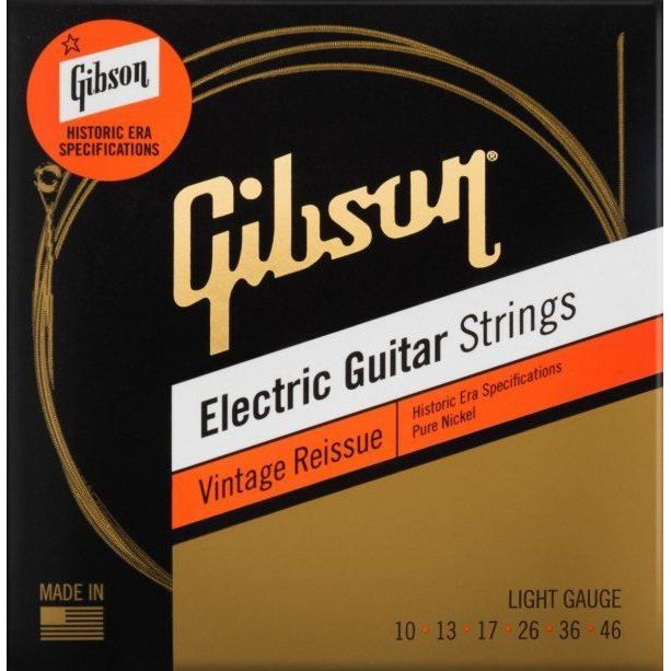Gibson SEG-HVR10 VINTAGE REISSUE ELECTIC GUITAR STRINGS, LIGHT GAUGE Cтруны для электрогитар