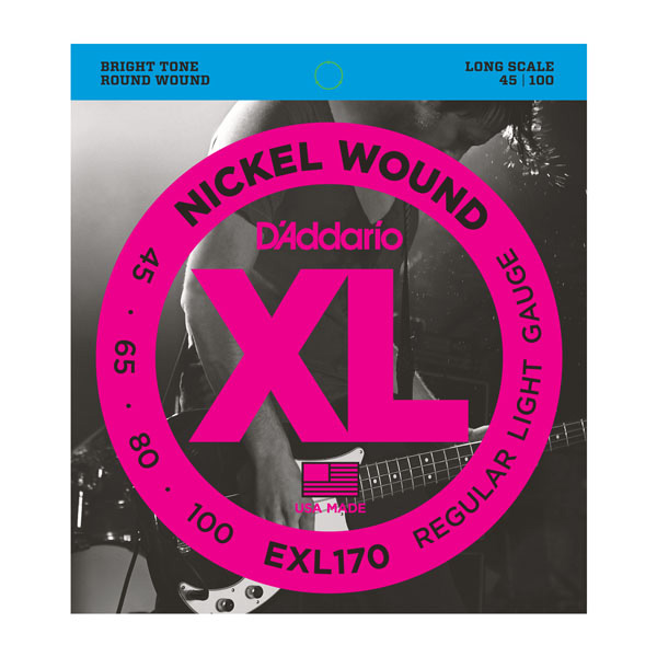 EXL170 Nickel Wound Bass, Light, 45-100 Струны для бас-гитар