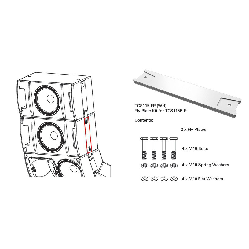 Turbosound TCS115-FP Стойки, коммутация АС