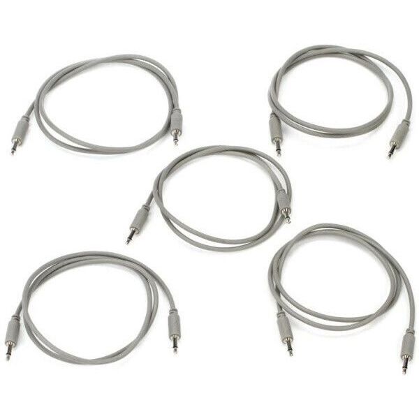 Black Market Modular patchcable 5-Pack 150 cm grey Патч кабели для аналоговых синтезаторов и звуковых модулей
