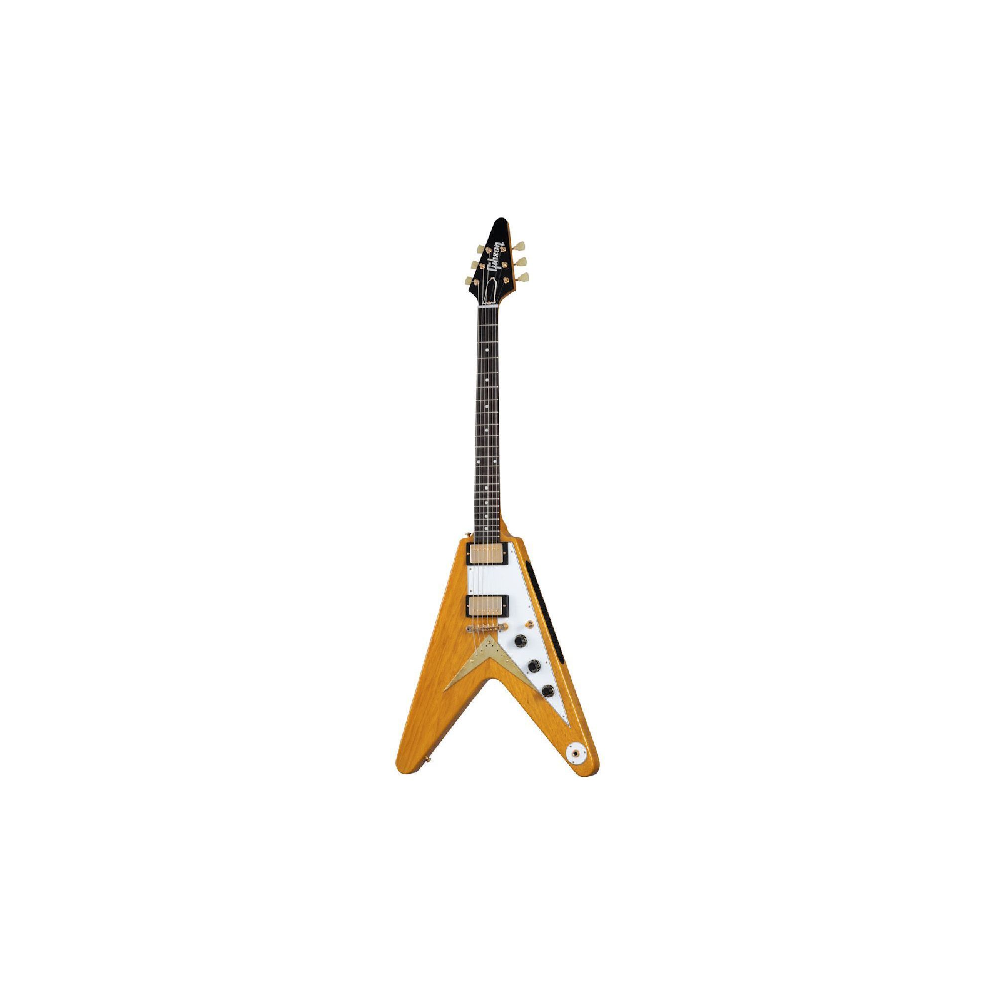 Gibson Custom Shop 1958 Korina Flying V White Pickguard Natural Электрогитары