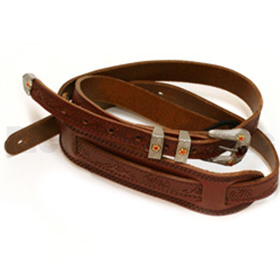 Gretsch Tooled Vintage Leather Guitar Strap, Walnut Ремни для гитар