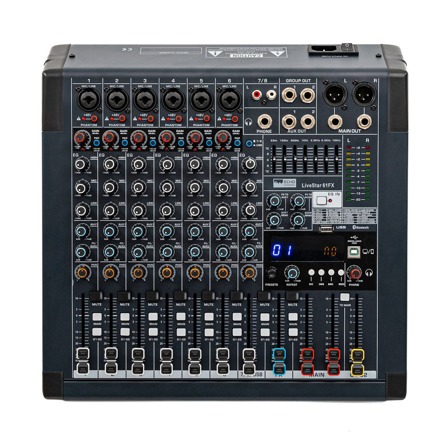 Echo Acoustic LiveStar 61FX Аналоговые микшеры