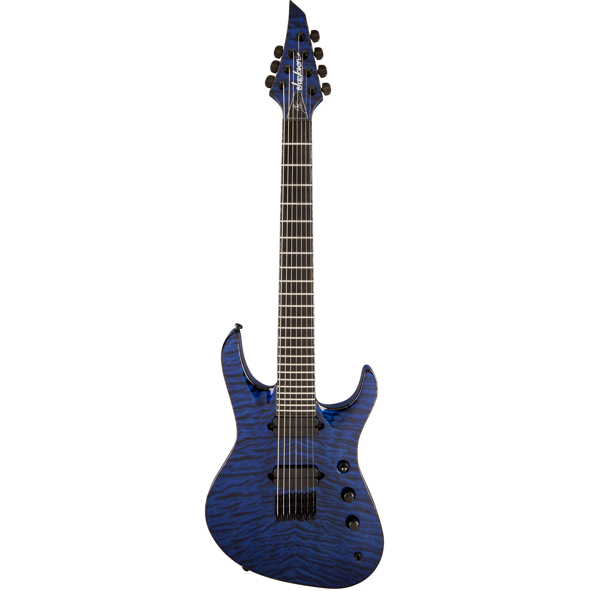 Jackson USA Signature Chris Broderick Soloist™ HT7, Ebony Fingerboard, Transparent Blue with Case Электрогитары