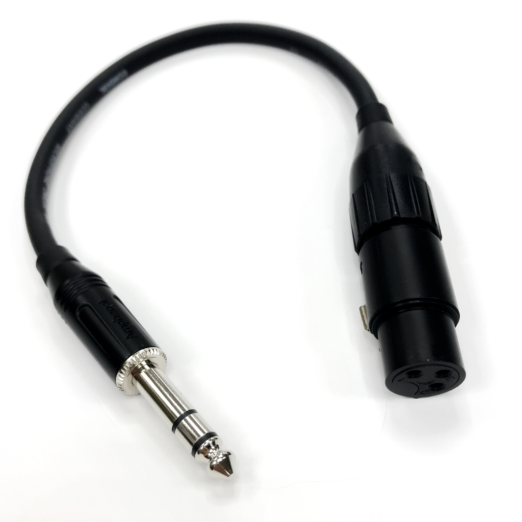 Гибкий переходник XLR female - Jack 6.3 mm TRS Amphenol Гибкий переходник XLR female - Jack 6.3 mm TRS Amphenol Короткие патч кабели и переходники
