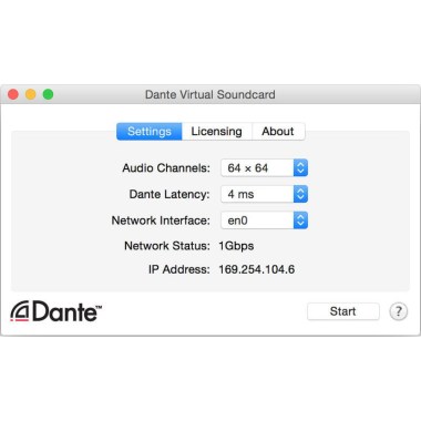 Dante Virtual Soundcard Цифровые лицензии