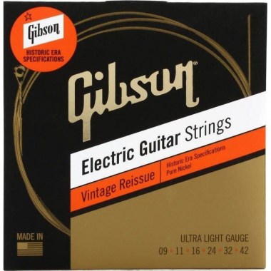 Gibson SEG-HVR9 VINTAGE REISSUE ELECTIC GUITAR STRINGS, ULTRA LIGHT GAUGE Cтруны для электрогитар