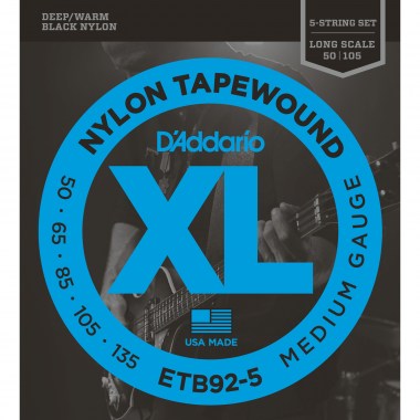 DAddario ETB92-5 TAPEWOUND 5-STRING Bass Medium 50-135 Струны для бас-гитар