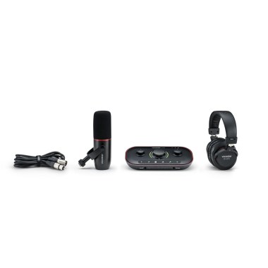 Focusrite Vocaster Two Studio Podcast Set - комплект (Vocaster Two, наушники, микрофон, ПО, микрофонный кабель) Звуковые карты USB