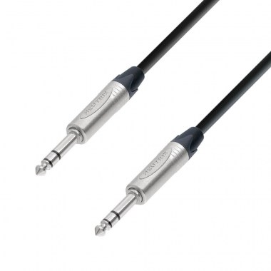 Adam Hall Cables K5 BVV 0100 - Microphone Cable Neutrik 6.3 mm Jack stereo to 6.3 mm Jack stereo 1 m Студийные аксессуары