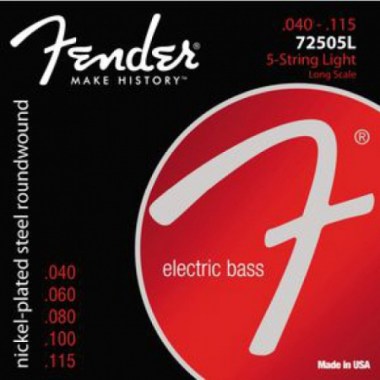 Fender 7250 Bass Strings, Nickel Plated Steel, Long Scale, 7250-5l .040-.115 Gauges, (5) Струны для бас-гитар