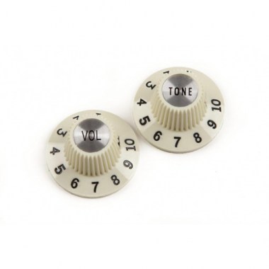 Fender Pure Vintage 1965 Jazzmaster® Witch Hat Knobs (2) Vintage White Комплектующие для гитар