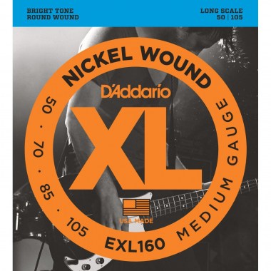DAddario EXL160 Nickel Wound Bass, Medium, 50-105, Long Scale Струны для бас-гитар