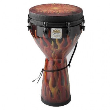 Remo DJ-0014-35- Djembe, MONDO™, Designer Series, Key-Tuned, 14 X 25, SKYNDEEP®, Contour Tuning Brackets, Shadow Flame Finish Джембе