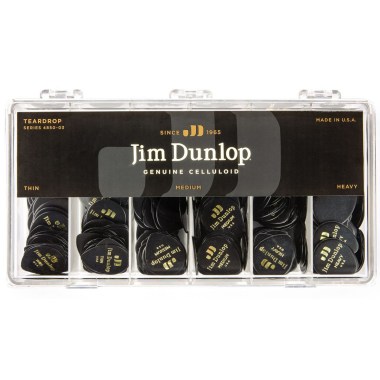 Dunlop 485003 Celluloid Black Teardrop Display Медиаторы