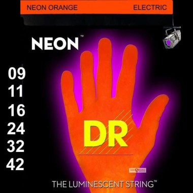 DR String NOE-9 NEON HiDef Orange Cтруны для электрогитар