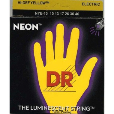 DR String NYE-10 NEON HiDef Yellow Cтруны для электрогитар