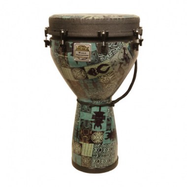Remo DJ-6112-32- Djembe, Designer Series, Apex, 12 X 22, Key-Tuned, SKYNDEEP® FIBERSKYN®, Beige Drumhead, Green Kinte Джембе