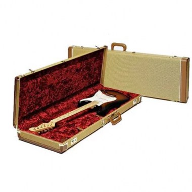 Fender G&G Deluxe Jazz Bass Hardshell Case, Tweed with Red Poodle Plush Interior Чехлы и кейсы для бас-гитар