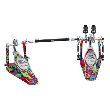 Tama IRON COBRA HP900RWMPR Rolling Glide Twin Pedal, Psychedelic Rainbow Педали для ударных инструментов