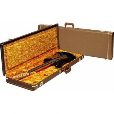 Fender G&G Deluxe Precision Bass Hardshell Case, Brown with Gold Plush Interior Чехлы и кейсы для бас-гитар