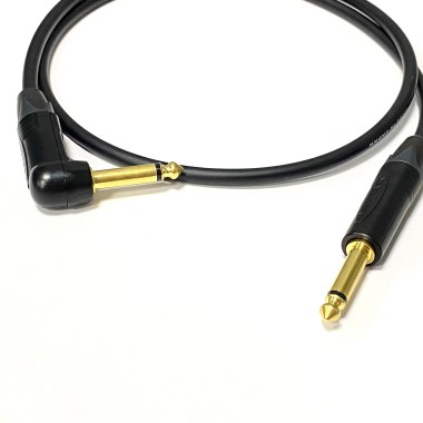 15м профессиональный инструментальный аудио кабель Jack - Jack 6.3 mm mono угловой 1 ст Neutrik GOLD Кабели Jack - Jack 6.3 mm mono угловые 1 ст (ins2)