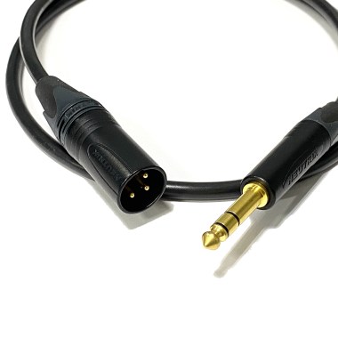 1м профессиональный балансный аудио кабель Neutrik GOLD Jack 6.3 mm TRS - XLR male Кабели Jack 6.3 mm TRS - XLR male (mon3)
