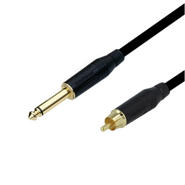 1м профессиональный аудио кабель Amphenol GOLD RCA male - Jack 6.3 mm mono Кабели RCA male - Jack 6.3 mm mono (mon4)