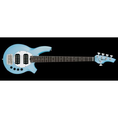 Music Man Bongo 5 HS - Sky Blue - Pau Ferro Lined Fretless - White Различное Музыкальное Оборудование