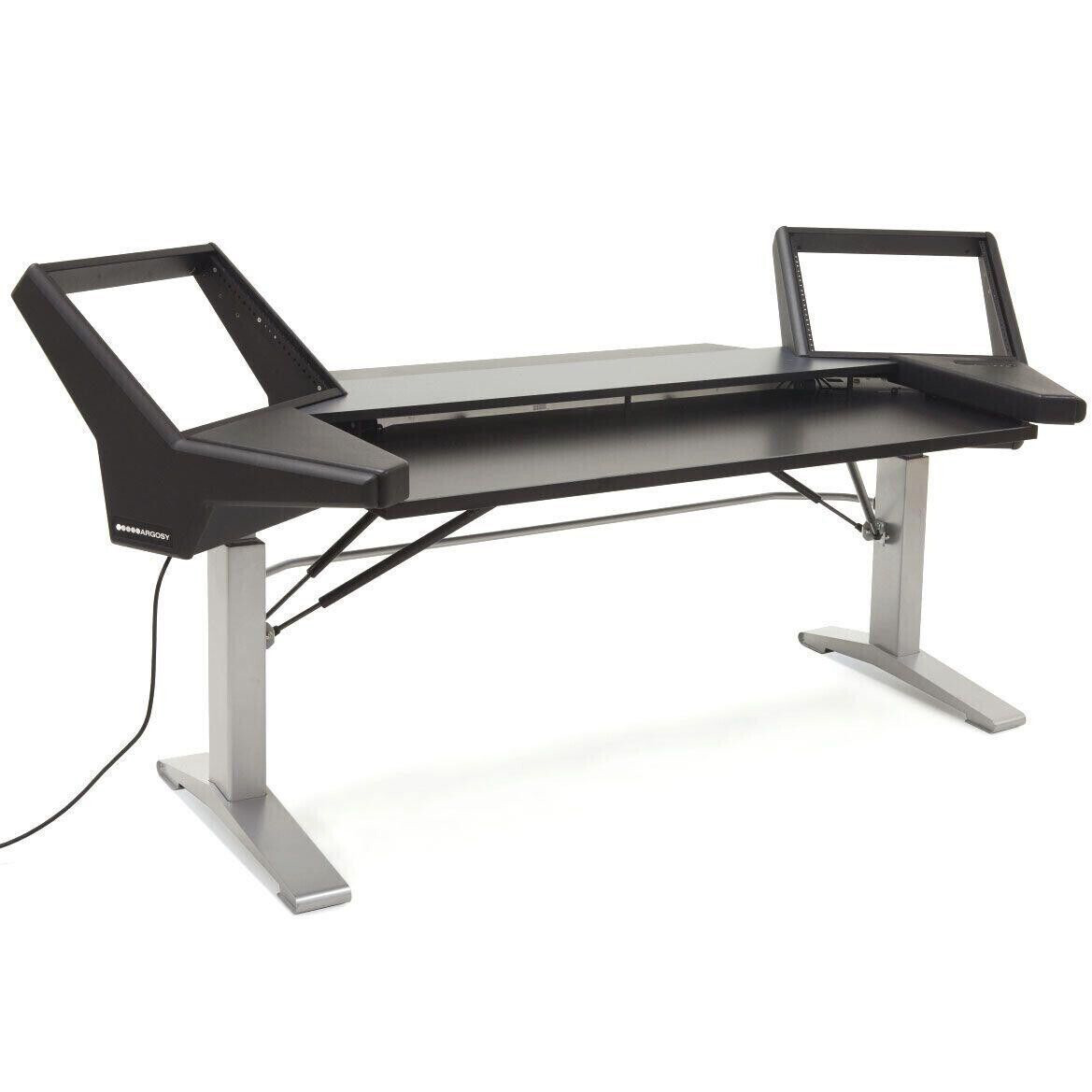 Argosy Halo-K88-E2-B-M-S Halo Keyboard Height Adjustable Desk for 88 keys w/Black Eps, Mahogany Top, Silver Legs Argosy Halo-K88-E2-B-M-S Halo Keyboard Height Adjustable Desk for 88 keys w/Black Eps, Mahogany Top, Silver Legs Различное Музыкальное Оборудование
