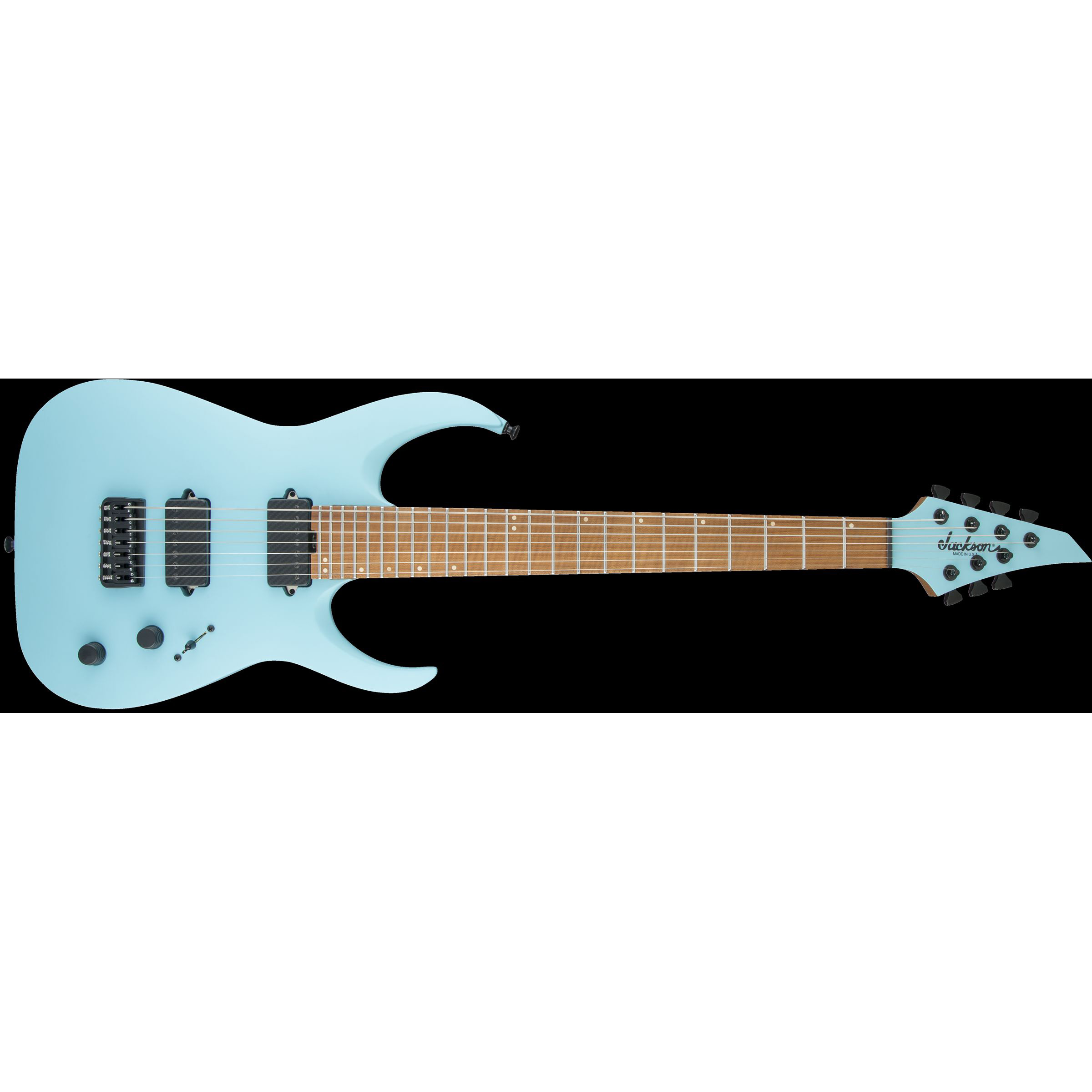 Jackson USA Signature Misha Mansoor Juggernaut HT7, Caramelized Flame Maple Fingerboard, Satin Daphne Blue Различное Музыкальное Оборудование